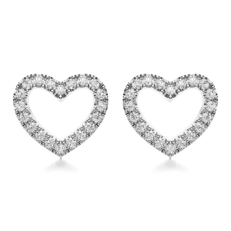 Kolczyki złote serduszka z białego złota AJK_004